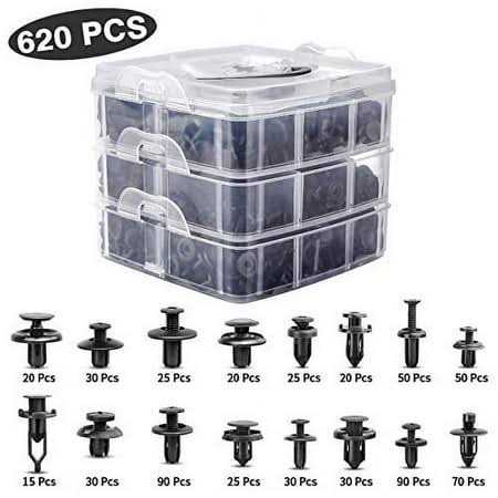 Guteauto 620 Pcs Car Retainer Clips Plastic Fasteners Kit Fender Rivet Clips 16 Most Popular Sizes Auto Push Pin Rivets Set for Toyota GM Ford Honda - Cheap Fitting