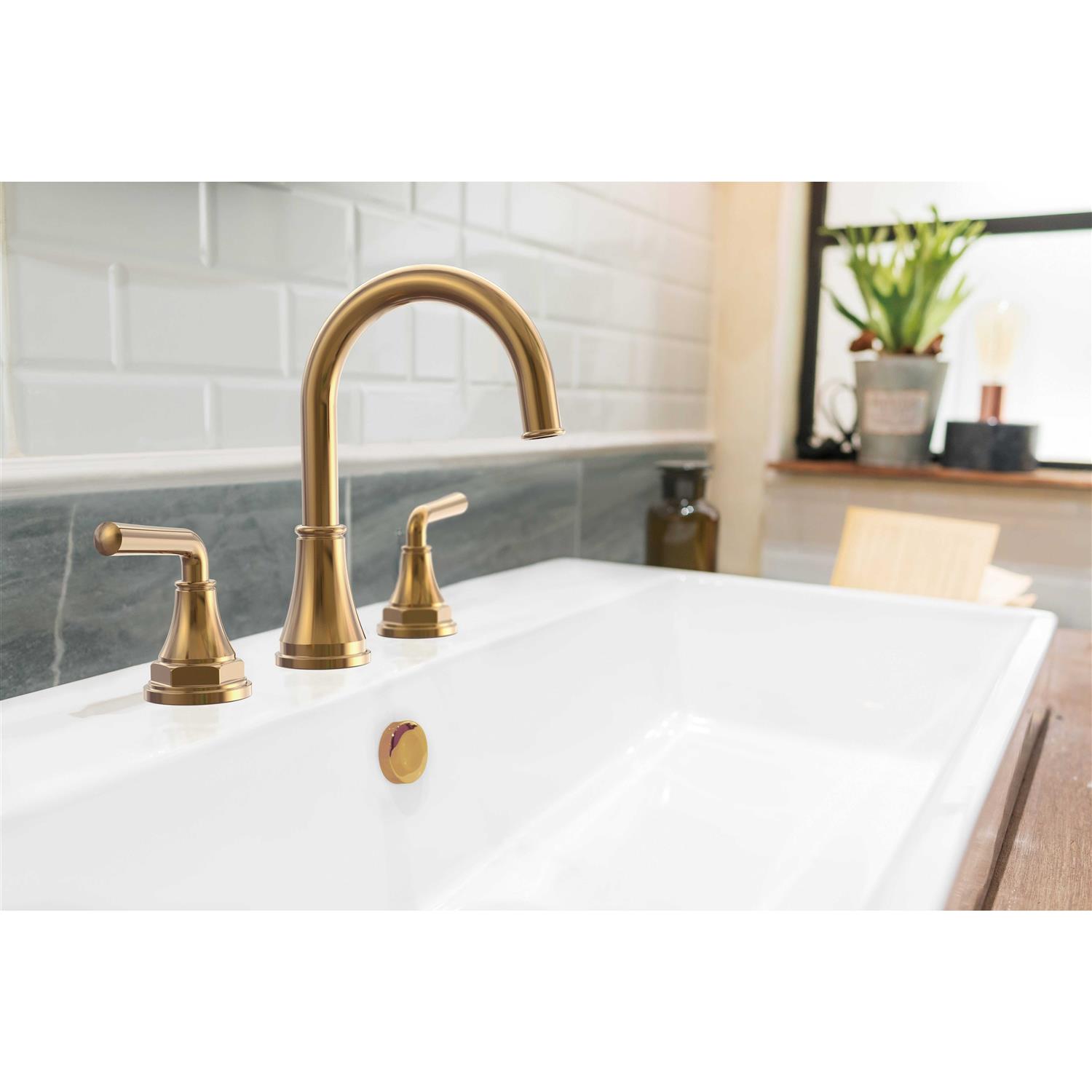 Studio Design Collection Tano 8 inch Widespread Brushed Gold Faucet - Cheap Fitting