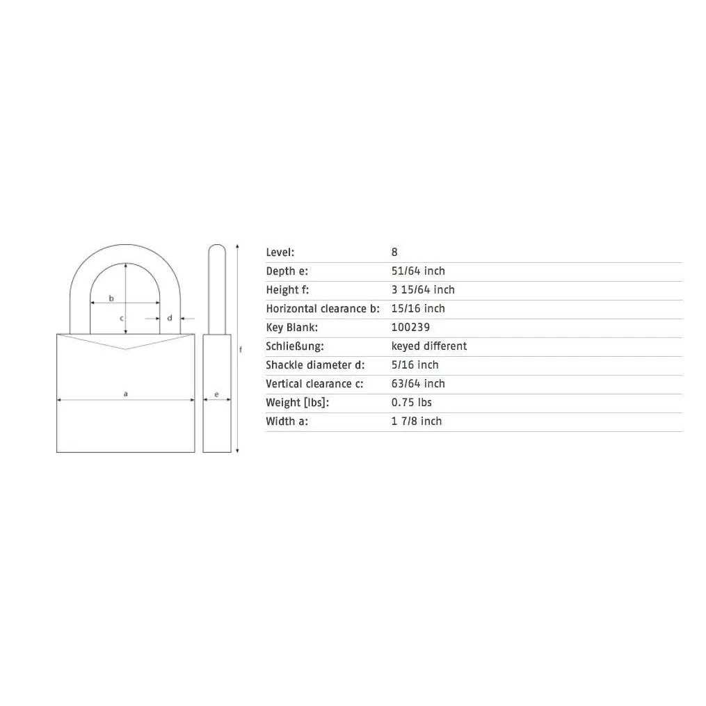 ABUS 83/45-300 Premium Loaded Brass Padlock S2 - Cheap Fitting