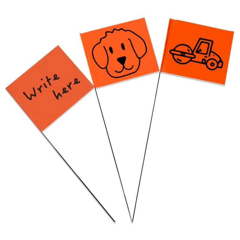 Zozen 100Pack Marking Flags Orange Marker Flags 15x4x5 Inch Lawn Flags - Cheap Fitting