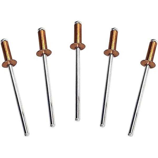 USA Fittings 100 Copper Pop Rivets 1/8 Diameter Brass Mandrel Blind Rivets Dome Head 4-4 Qty 100 - Cheap Fitting