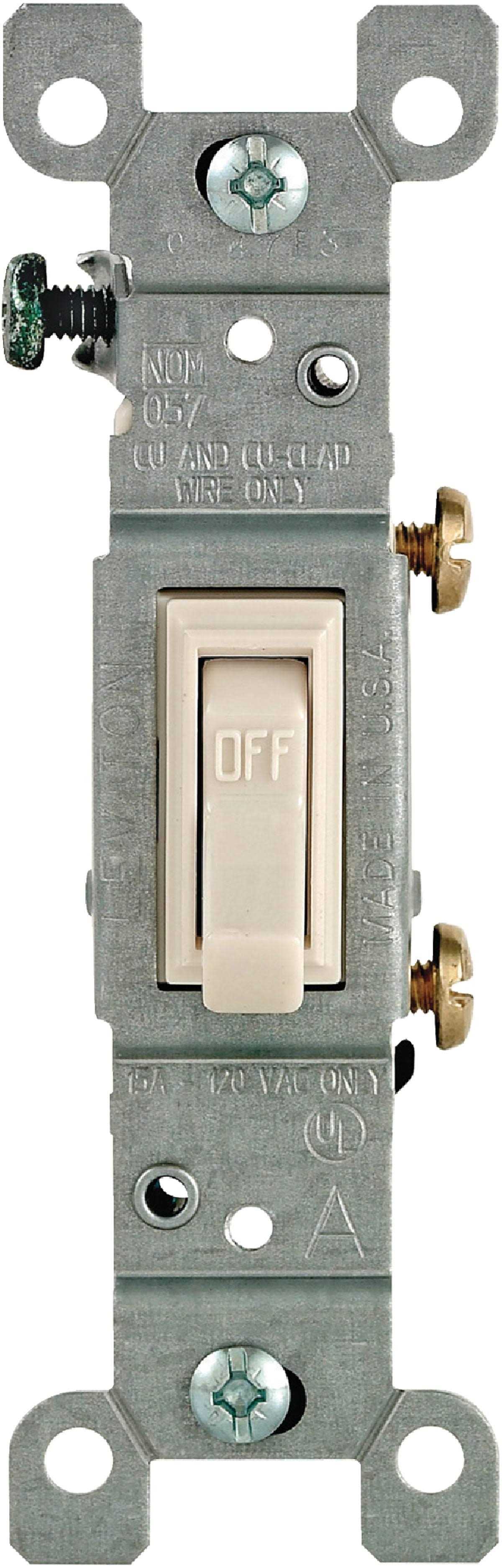 Leviton 15 Amp Single-Pole Toggle Light Switch 1451-2T - Cheap Fitting
