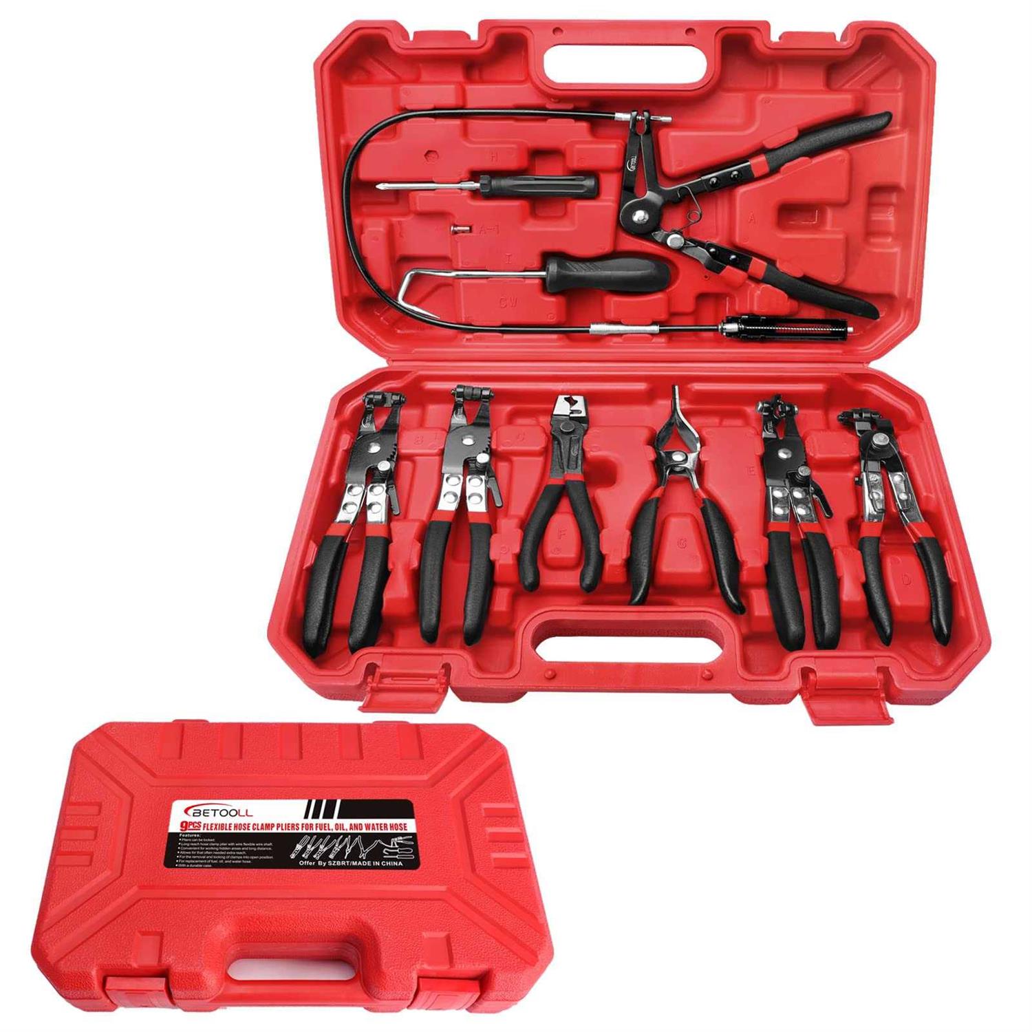 Betooll 9pcs Wire Long Reach Hose Clamp Pliers Set Fuel Oil Water Hose Auto Tools - Cheap Fitting