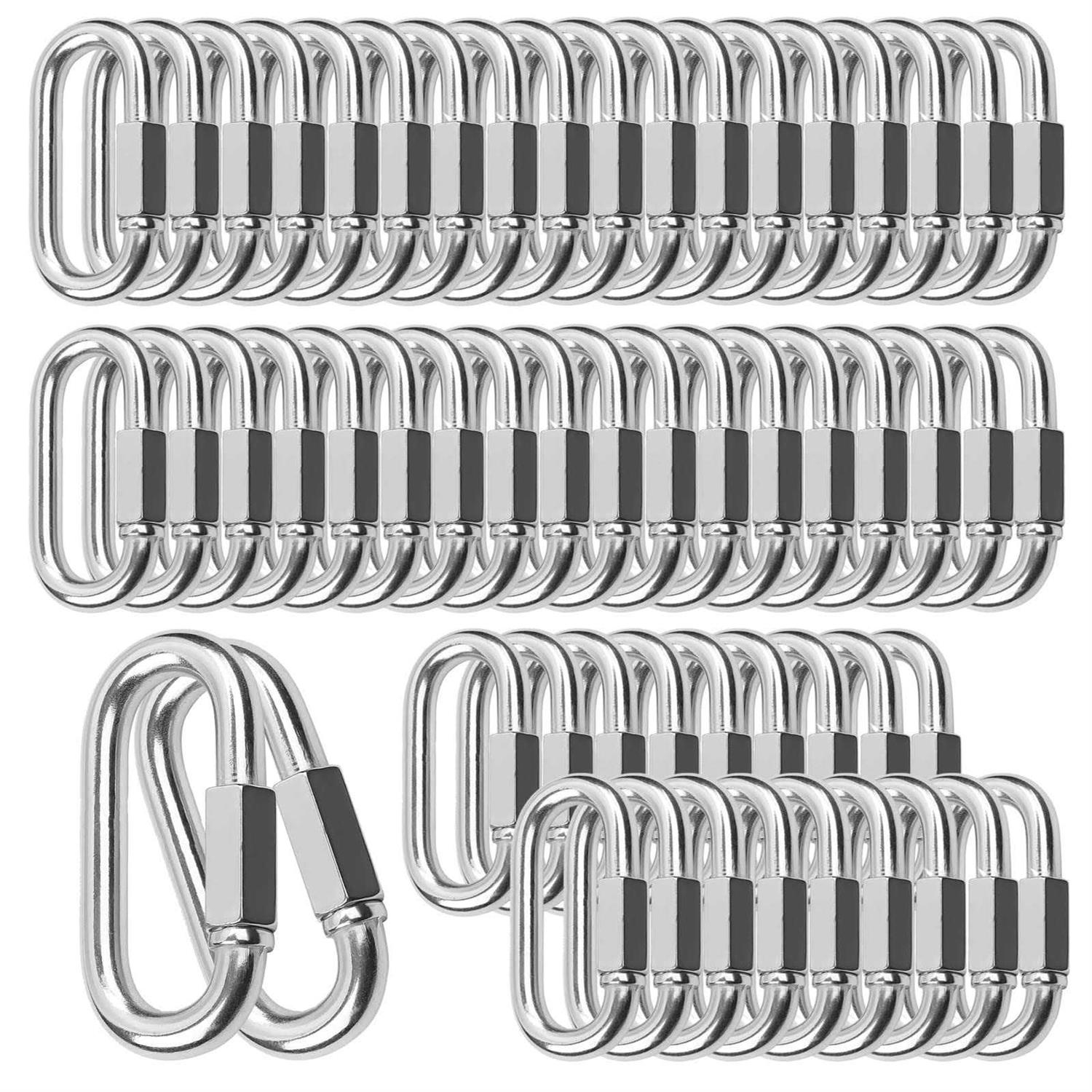 Quick Links Chain Heavy Duty Carabiner Clips Galvanized Thread Quick Link Hardware for Safety Chain Swing Gym - Cheap Fitting
