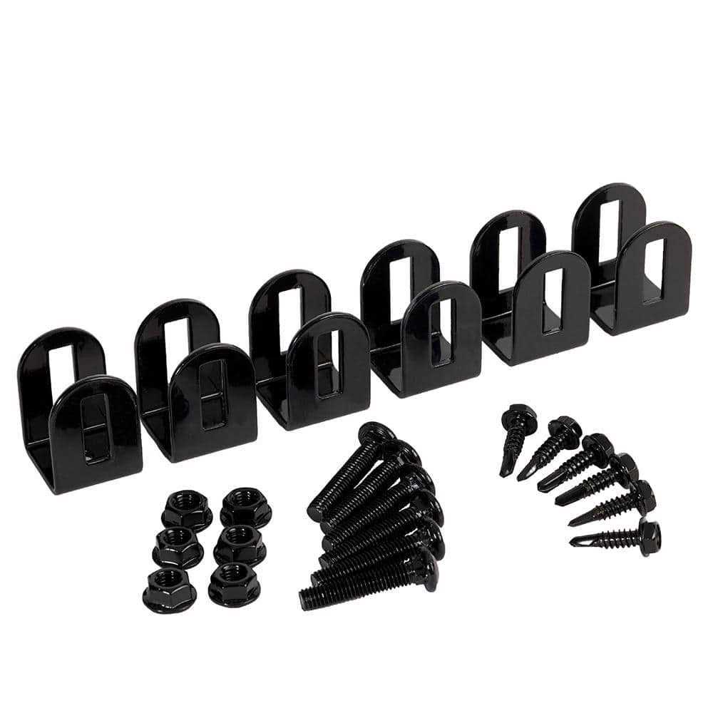 Fortress Building Products Versai 1-in Gloss Black Metal Fasteners For Metal Fence 6-Pack - Cheap Fitting