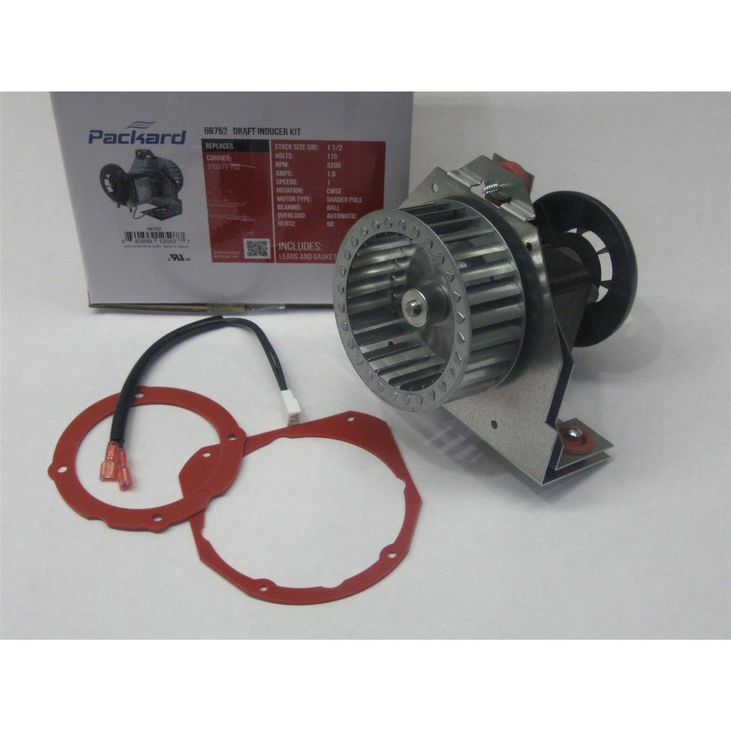 Packard 66752 Carrier 310371-752 Replacement Draft Inducer Motor Assembly (25 MHP, 115V, 3200 RPM) | SupplyHouse.com - Cheap Fitting