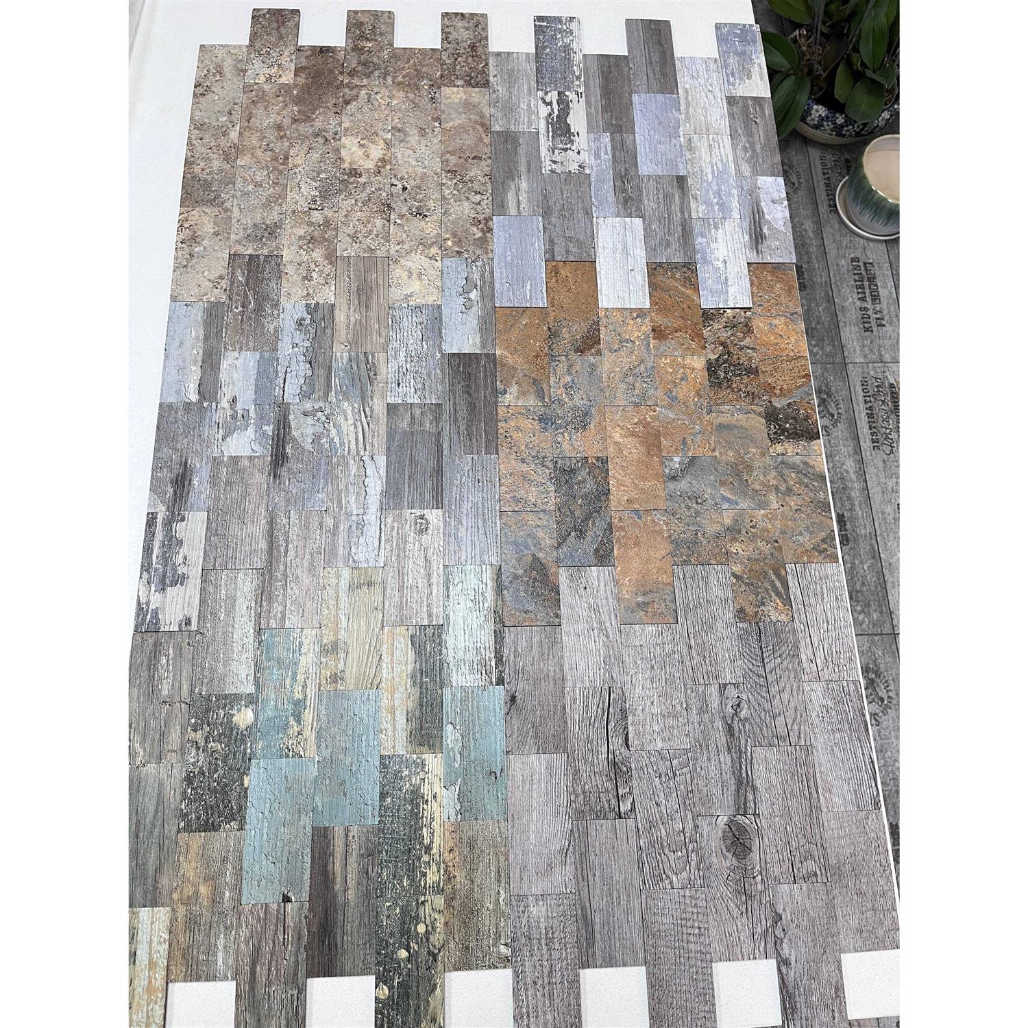 Art3d 11.5×11.4 Peel and Stick Tile PVC Composite Laminate Material - Cheap Fitting