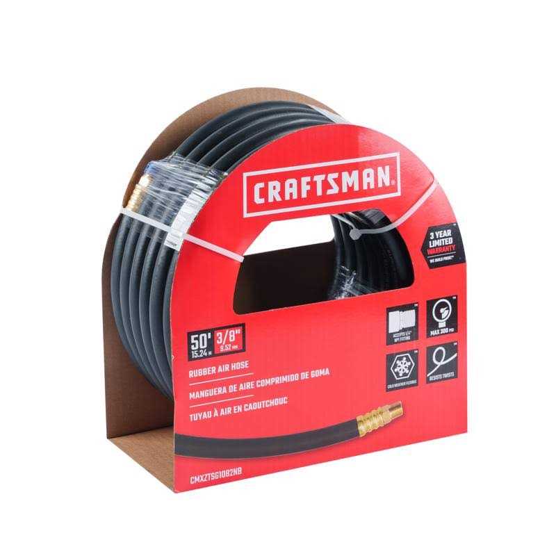 Craftsman 50 ft x 3/8 in Rubber Air Hose 300 psi - Cheap Fitting