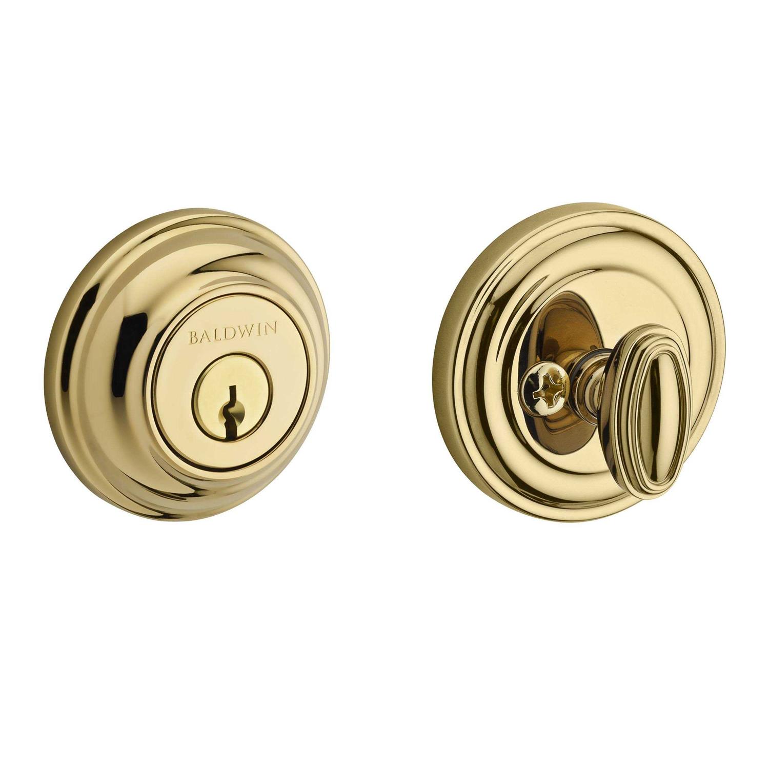 Traditional Round Single Cylinder Deadbolt with Smartkey Baldwin SCTRD003S - Cheap Fitting