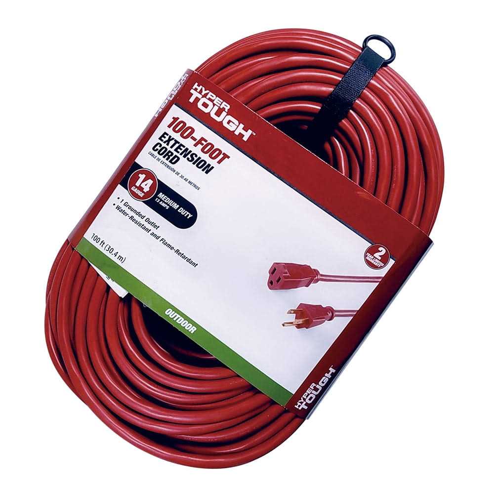 Hyper Tough 3 Prong Red for Indoor & Outdoor Use Extension Cord - Cheap Fitting