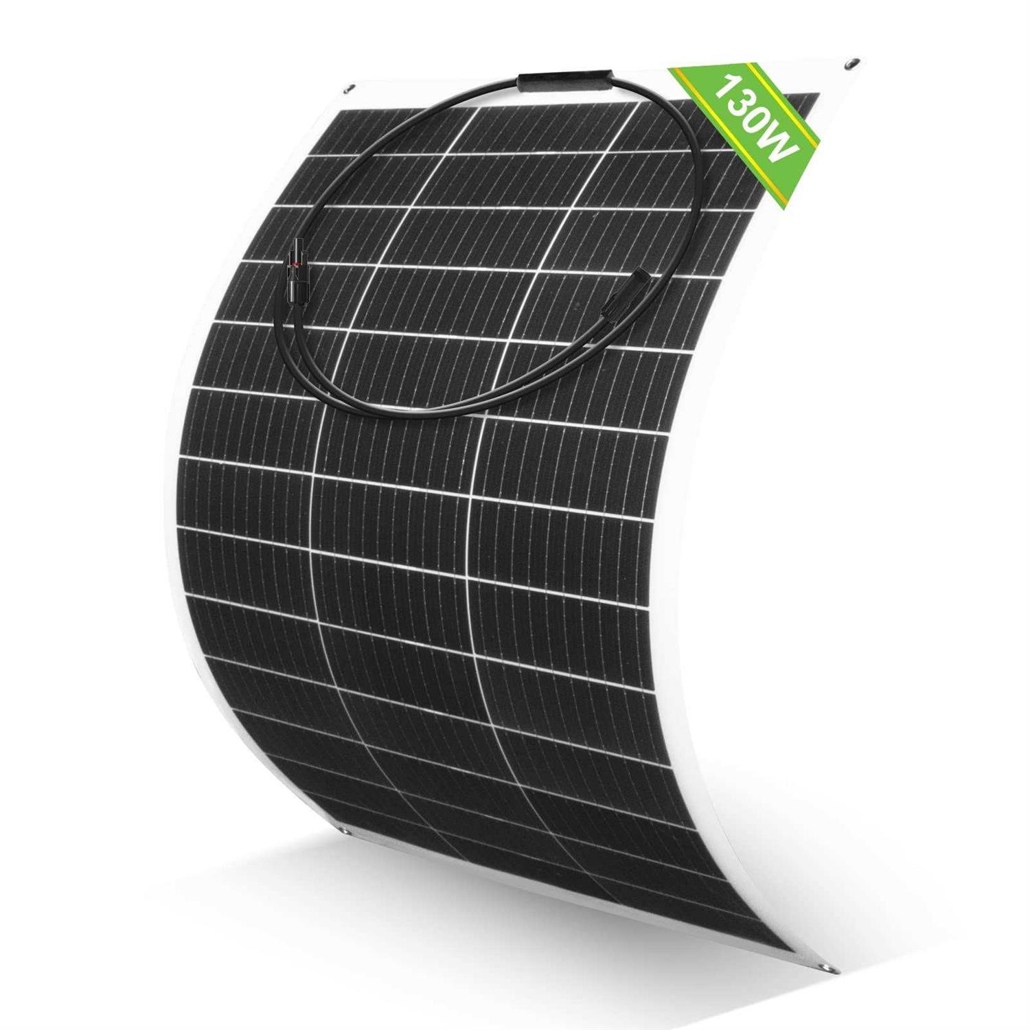 ECO-WORTHY Flexible Solar Panel 130 Watt 12 Volt Monocrystalline Semi-Flexible Bendable for Off - Cheap Fitting