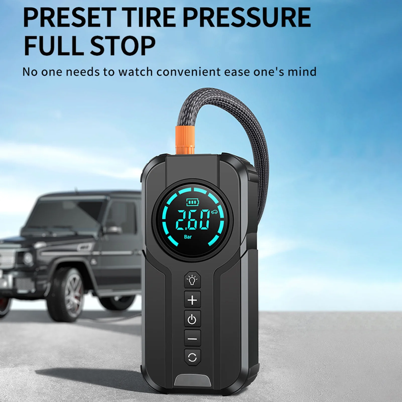 Anself Tire Inflator Portable Air Compressor,1000A Portable Battery Booster with 150 PSI Tire Inflation 6000mAh Jump Starter for  Cars, Bikes & Motorcycle Tires, Balls - Cheap Fitting