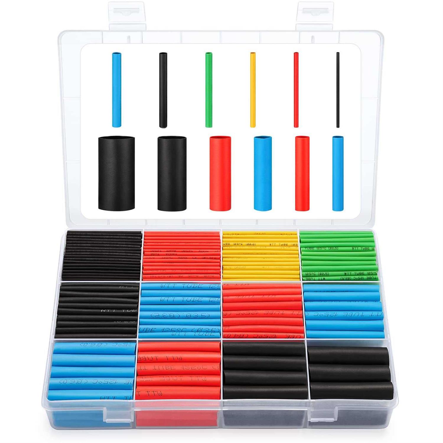 560pcs Heat Shrink Tubing 2:1 Eventronic Electrical Wire Cable Wrap Assortment Electric Insulation Heat Shrink Tube Kit with Box - Cheap Fitting