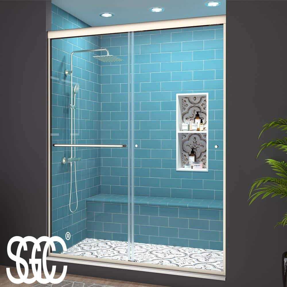 ES-DIY 70 in. H Sliding Framed Shower Door 1/4 in. Clear Glass - Cheap Fitting