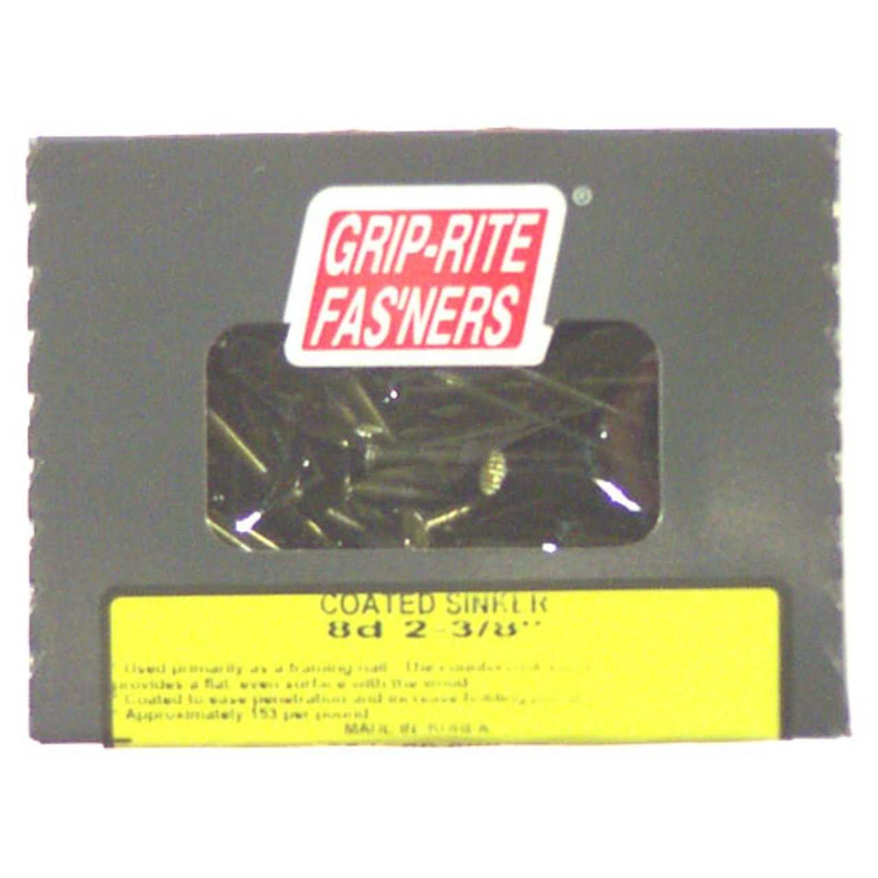 Grip-Rite 8CTDSKR1 Sinker Nail 8D 2-3/8 in L - Cheap Fitting