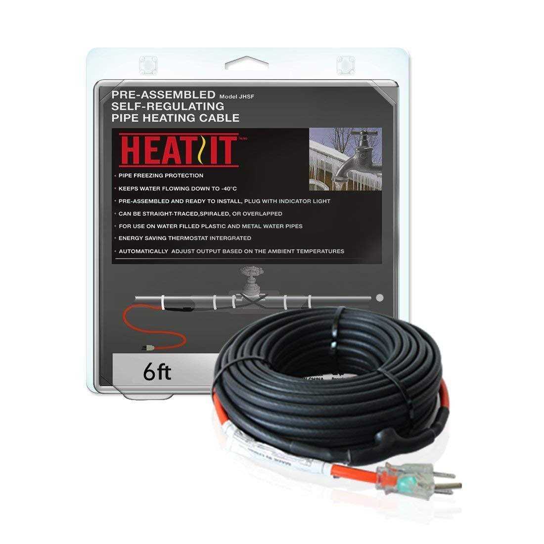 HEATIT JHSF 120V Self Regulating Pre-assembled Pipe Heating Cable - Cheap Fitting