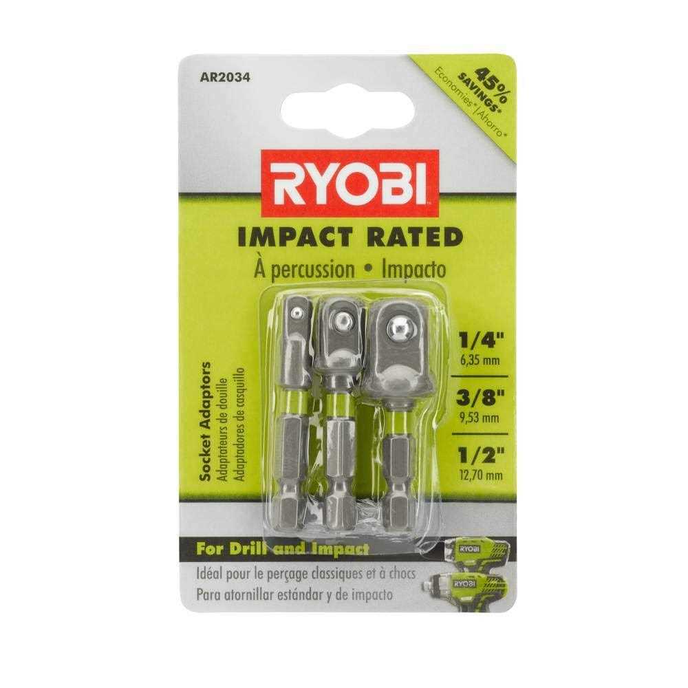RYOBI Impact Rated Socket Adaptor Set - Cheap Fitting