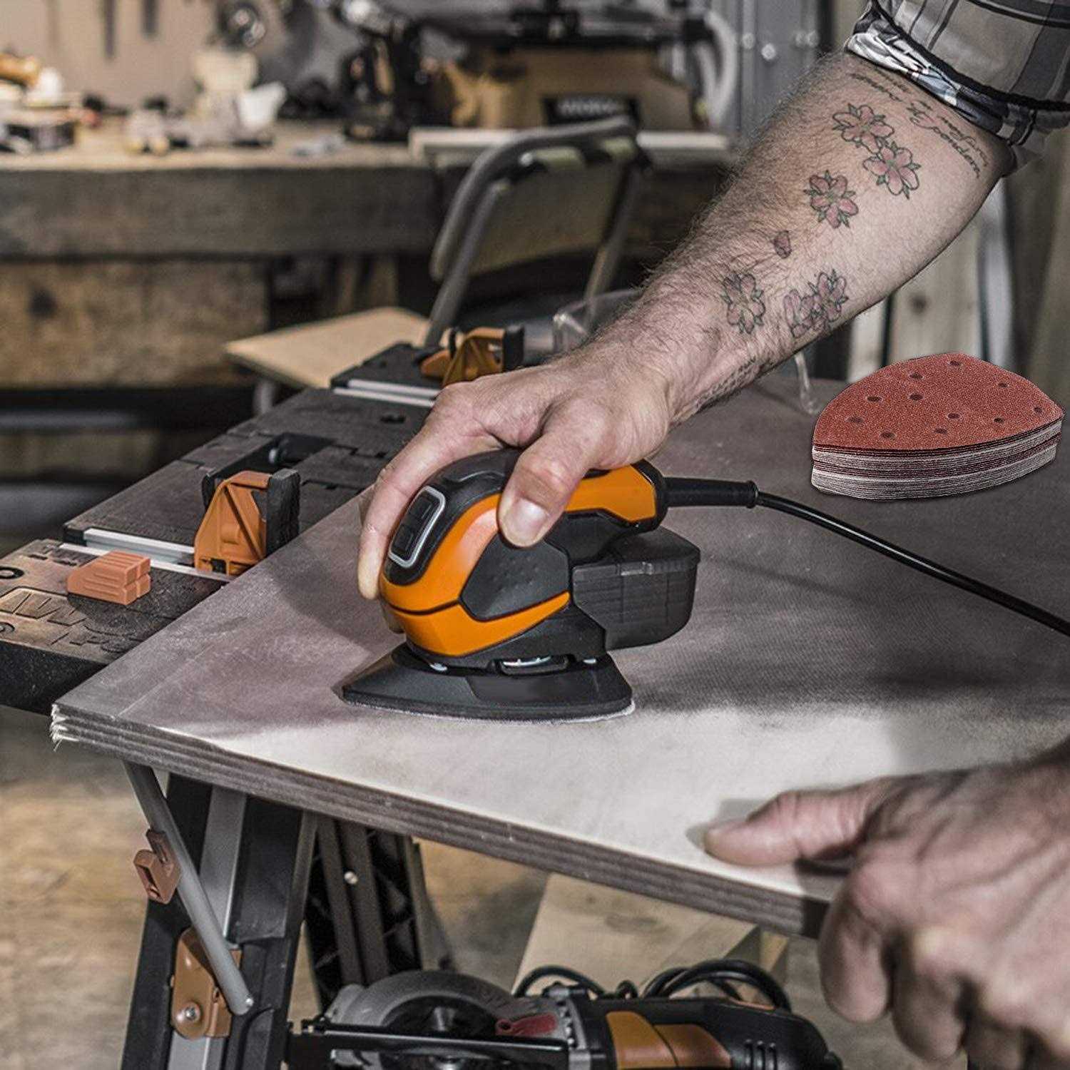 120Pcs Sanding Sheets Sander Pads 40/60/80/120/180/240 Grits Mouse Sander Paper Mixed Grits Coarse to Fine with 11-Holes - Cheap Fitting