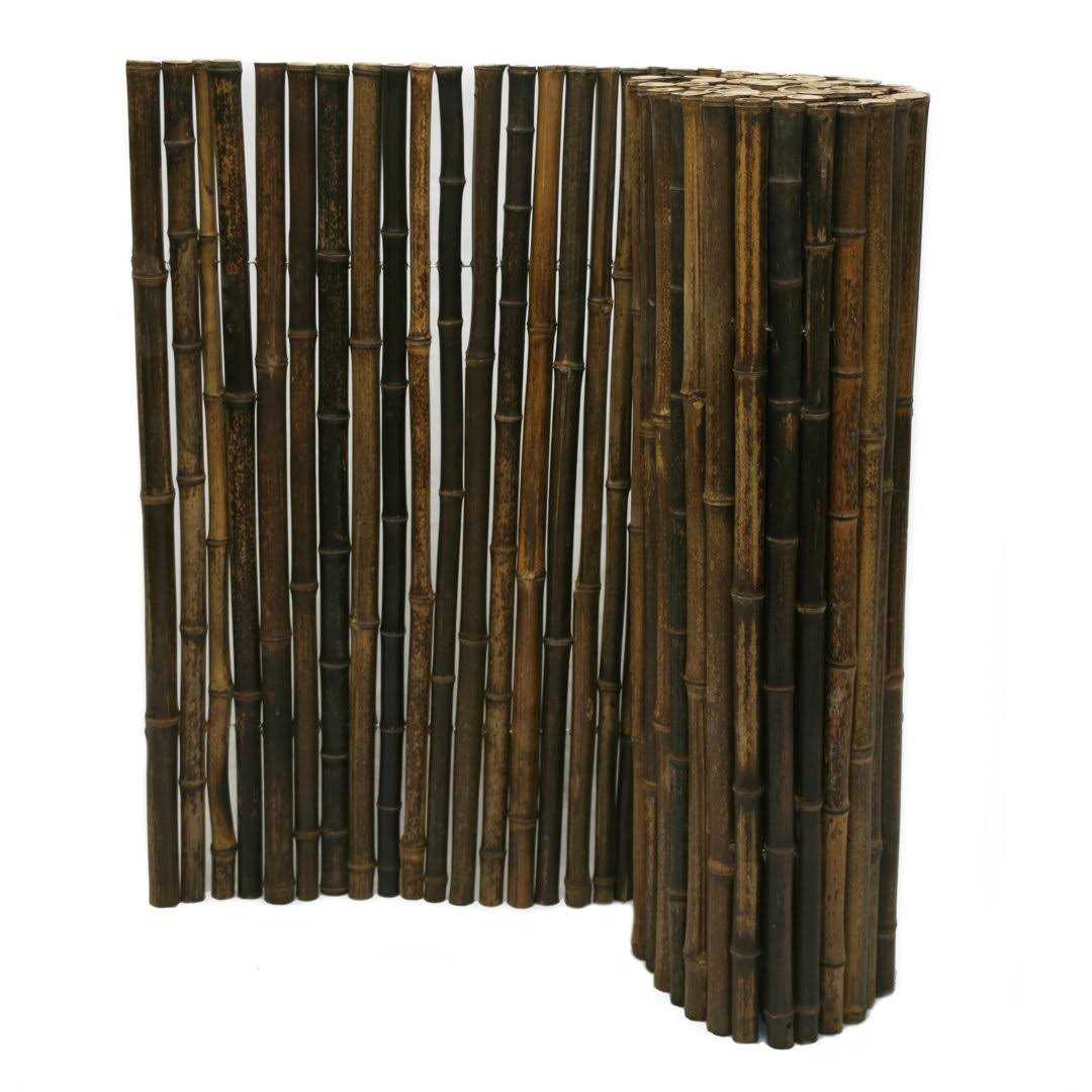 Backyard x-Scapes Black Rolled Bamboo Fence 1in D x H x 8ft L - Cheap Fitting