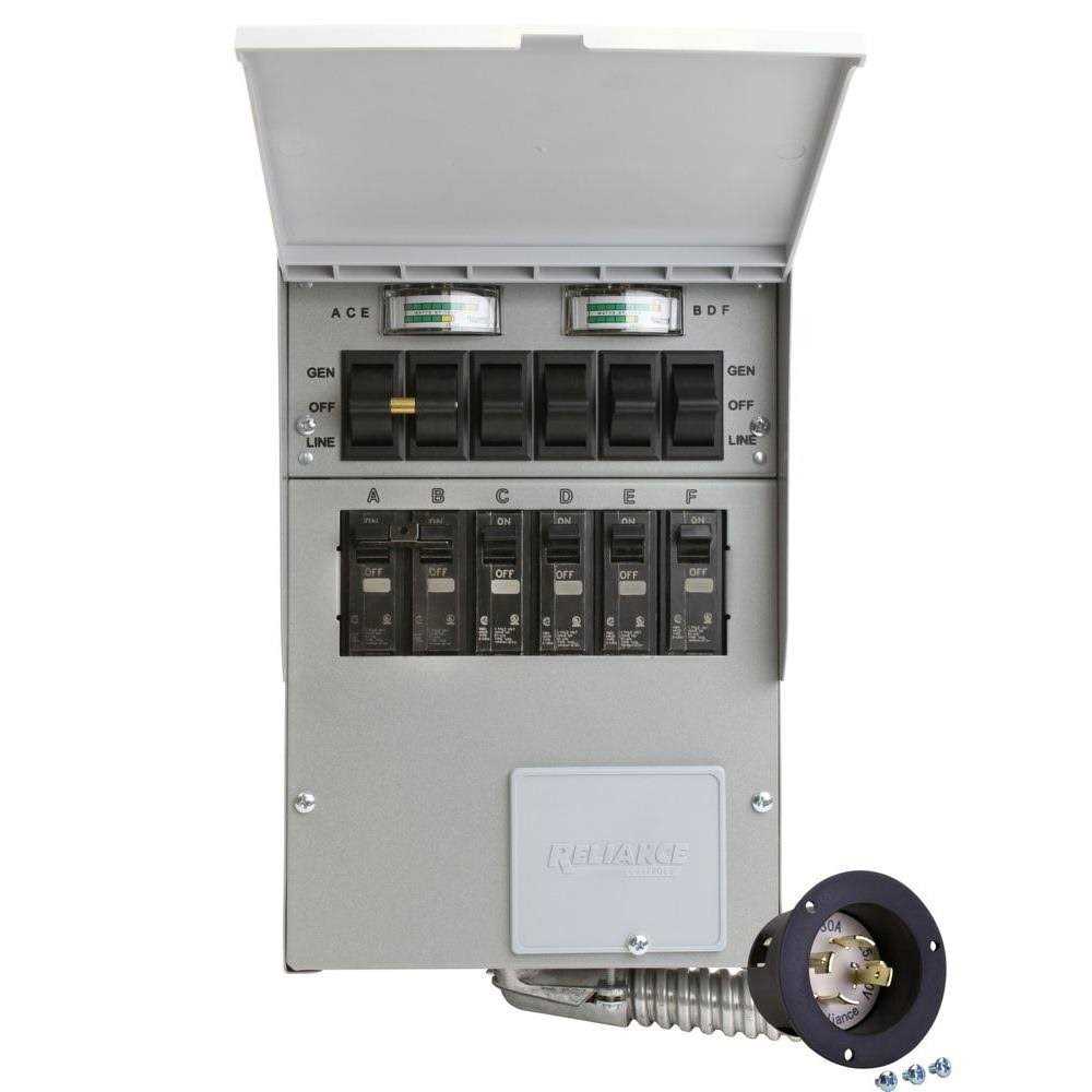 Reliance Controls 306A 30 Amp 6-Circuit Manual Transfer Switch - Cheap Fitting
