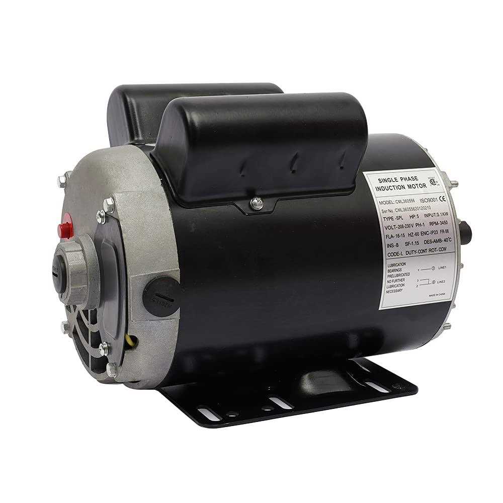 TUQI 5 Hp Spl 3450 Rpm P56 Frame Air Compressor 60 Hz Electric Motor 208-230 Volts Century Motor Single Phase# B385 - Cheap Fitting