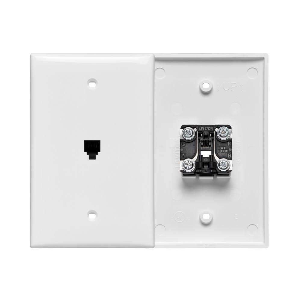 Leviton White 1-Gang Data Jack Wall Plate 40540-MW - Cheap Fitting