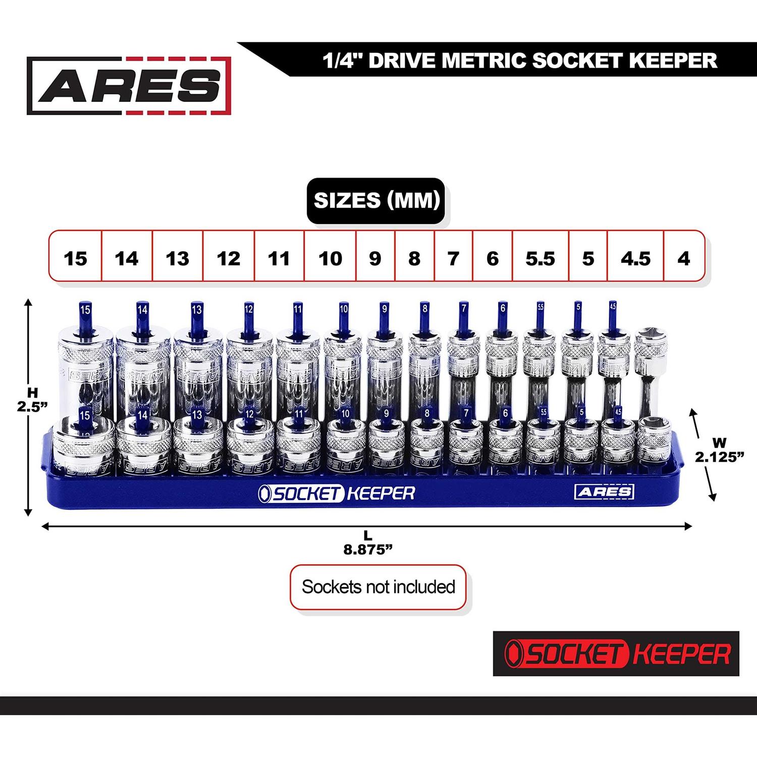 ares 60178 8-piece metric & sae socket keeper socket organizer tray set - Cheap Fitting