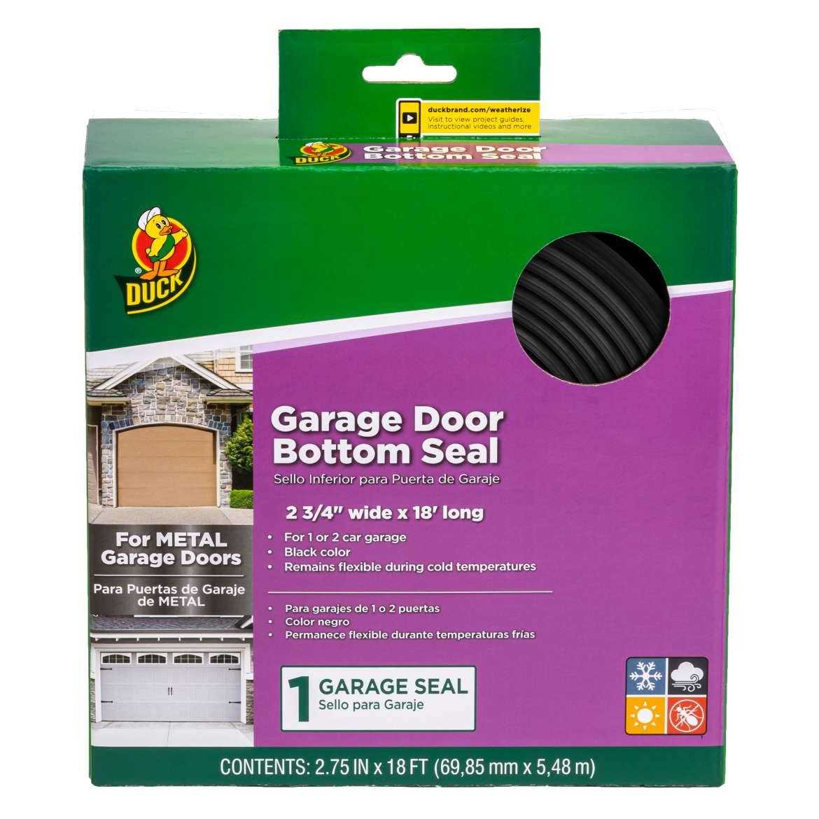 Duck Brand Metal Garage Door Bottom Black 2.75 in. x 18 ft - Cheap Fitting