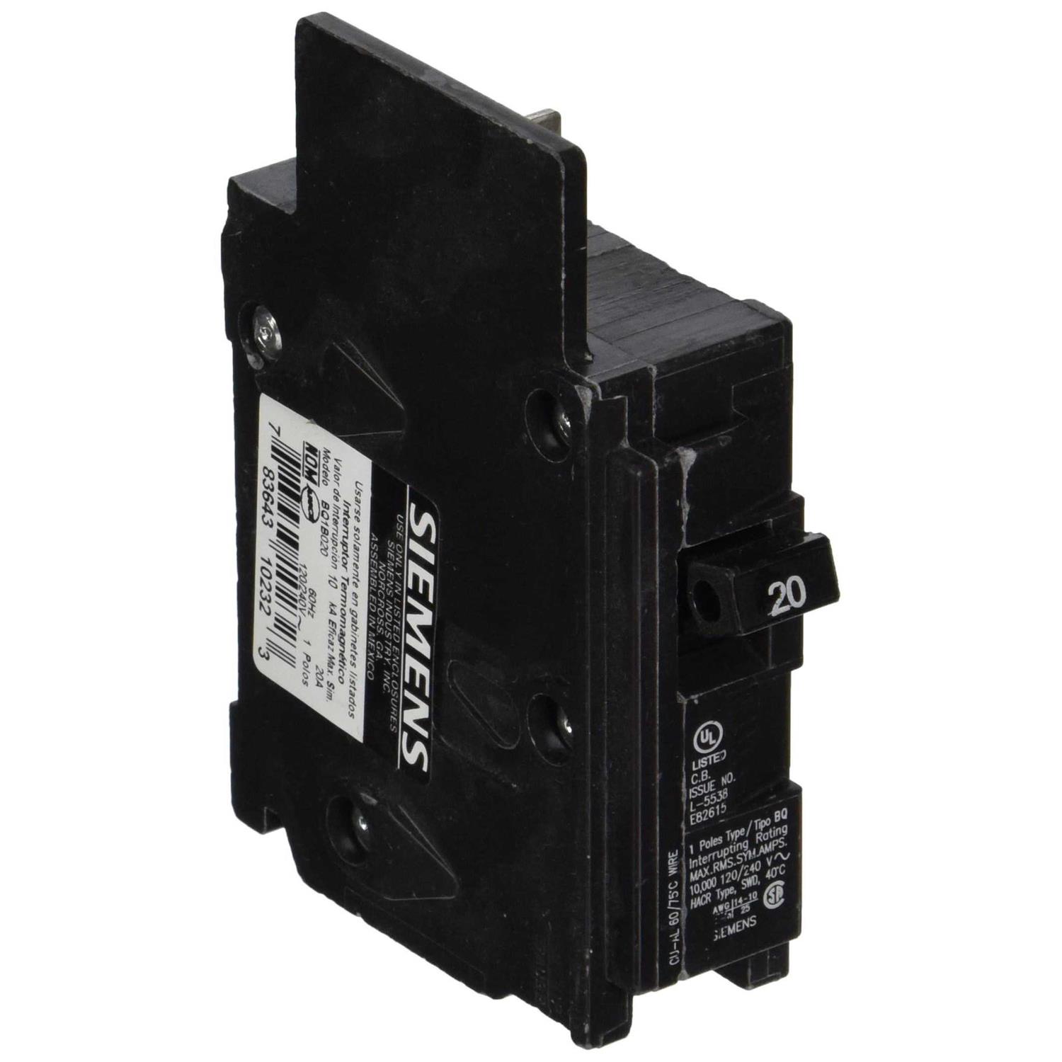 BQ1B020 Siemens 20 Amp Circuit Breaker - Cheap Fitting