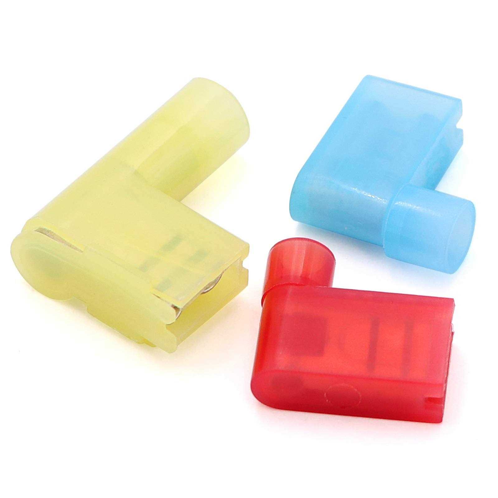 60 PCS 22-16 16-14 12-10 AWG 90 Degree Nylon Flag Female Terminals Connector Insulated Electrical Quick Disconnects - Cheap Fitting