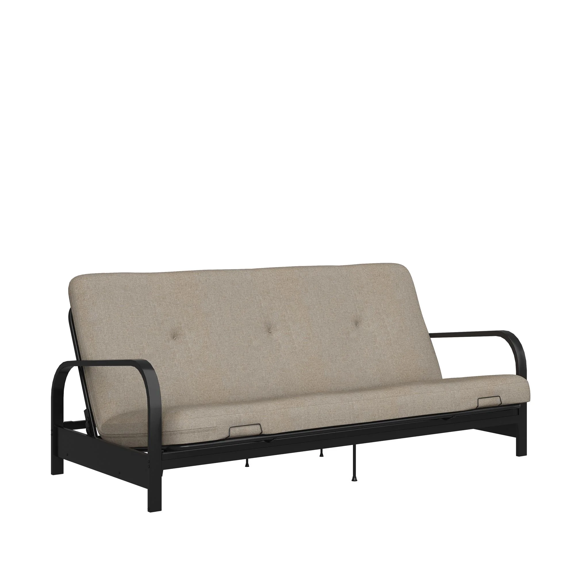 Caddie 6-Inch Futon Mattress with Tufted Cover and Recycled Polyester Fill, Full, Light Gray Linen - Cheap Fitting