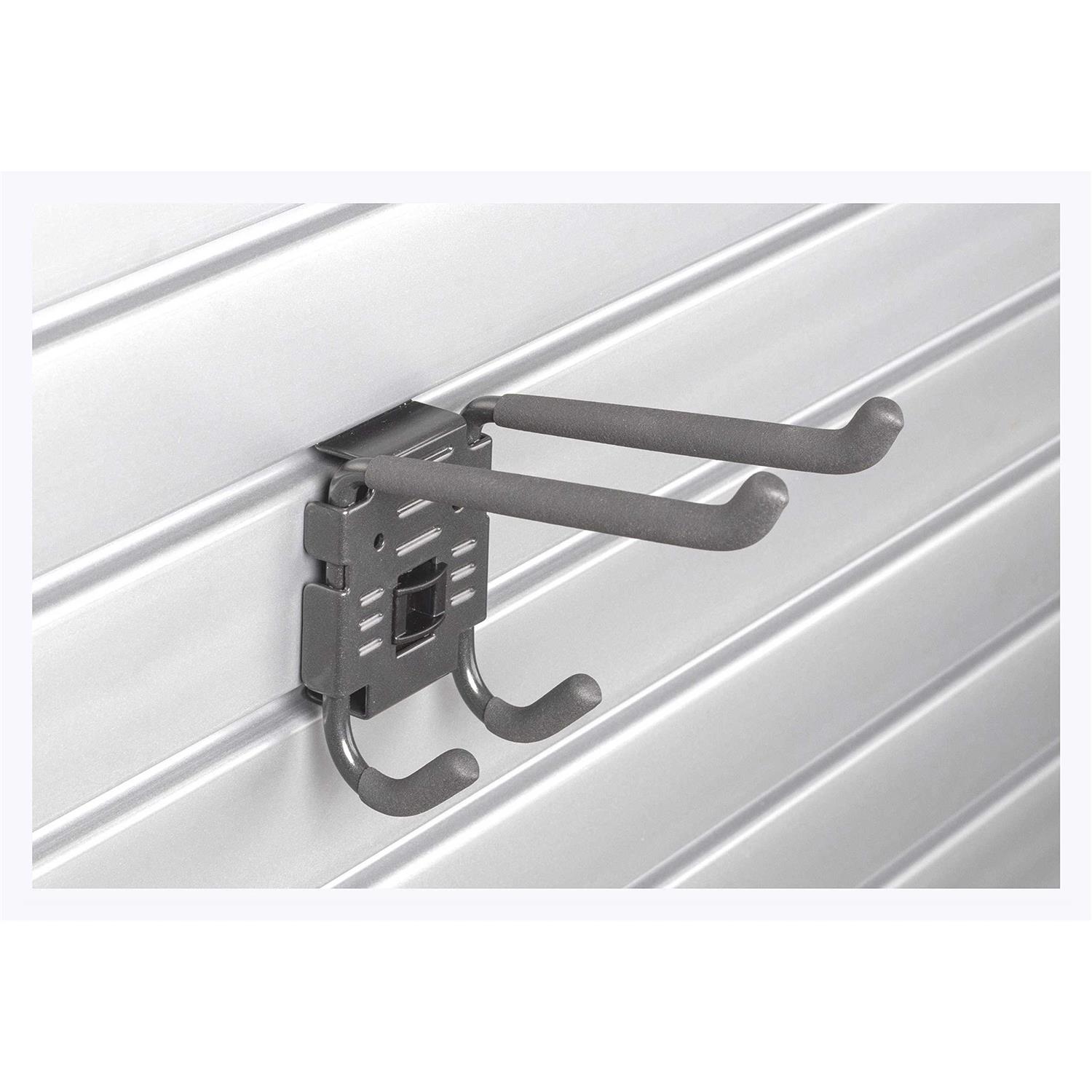 HandiWall Double Hook with Locking Bracket for Tool Storage on Garage Slatwall Panels - Cheap Fitting