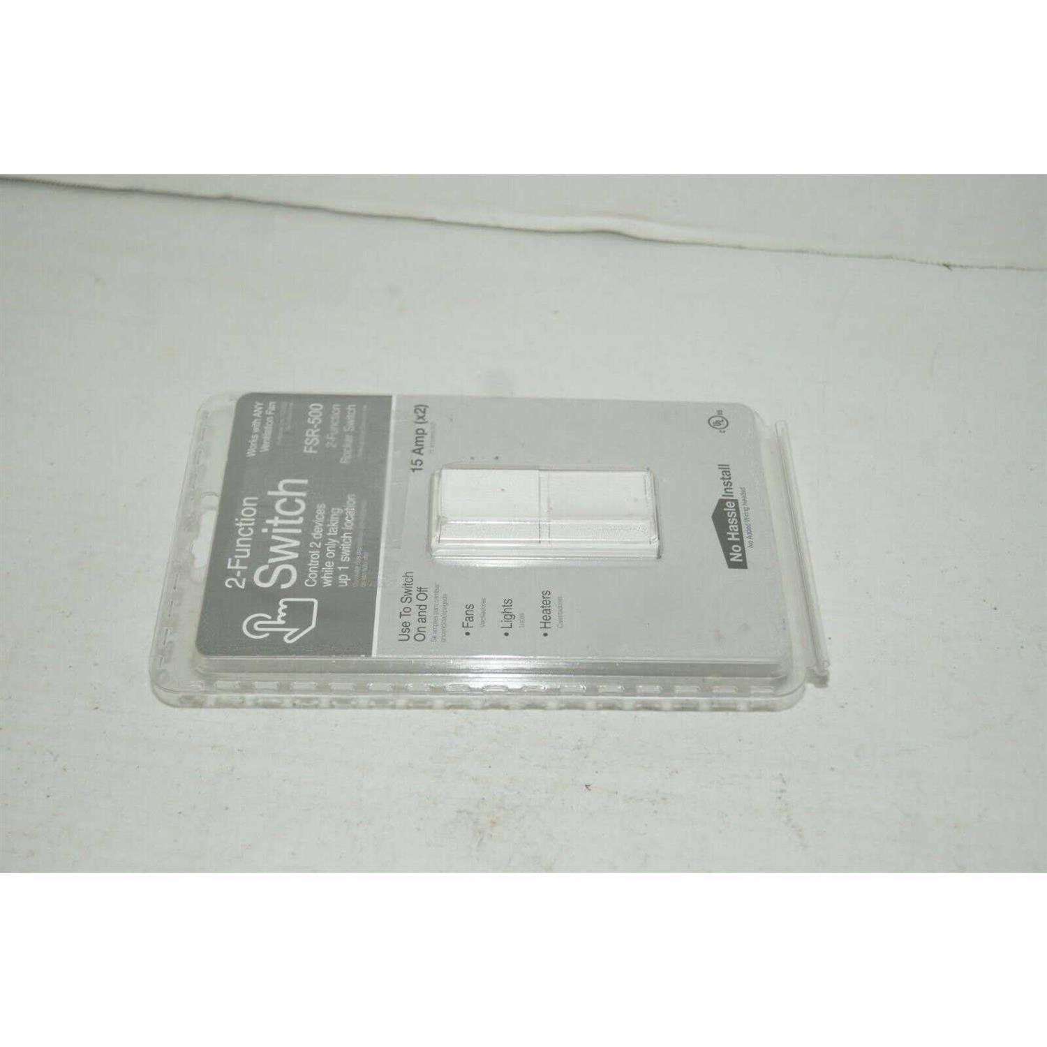 National Brand Alternative 2-Function Rocker Combination Switch in White Fsr-500-w7 - Cheap Fitting