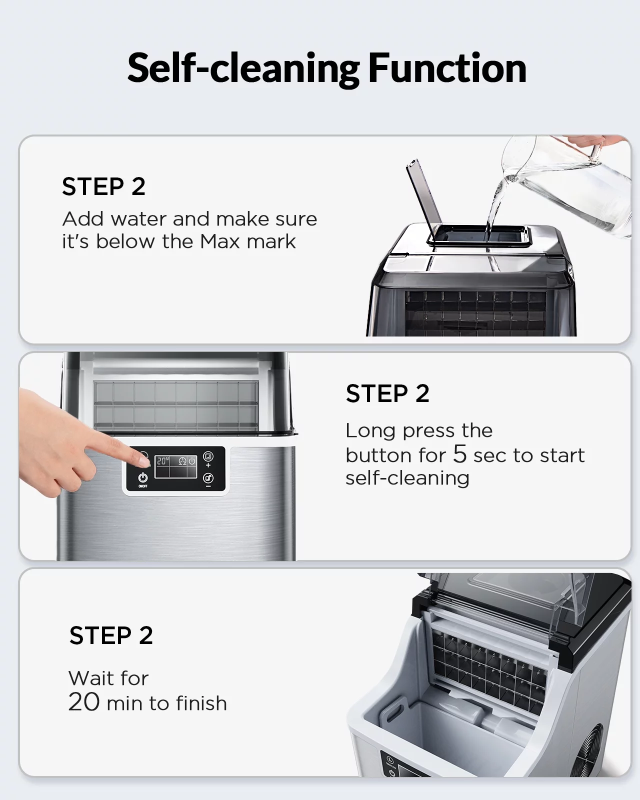 Countertop Ice Maker with 2 Ways to Add Water, 45lbs/24H, 24Pcs Ice Cubes in 13 Min, Self-Cleaning Ice Maker with Ice Scoop and Basket for Home Kitchen - Cheap Fitting