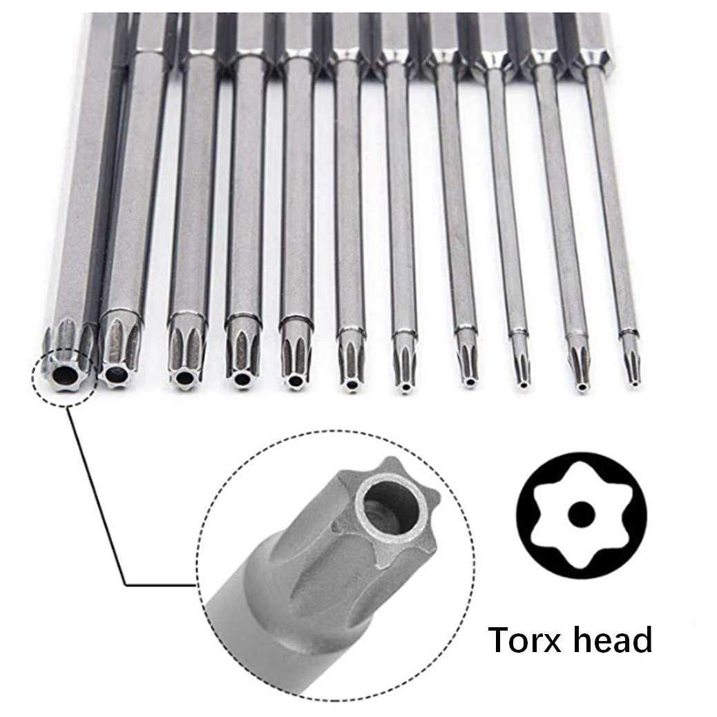 aiyun 11-Piece Torx Security Bit Set S2 Steel Magnetic Security Screwdriver Set 3 Inch Star Screwdriver for Shark Vacuum T6-T40 - Cheap Fitting