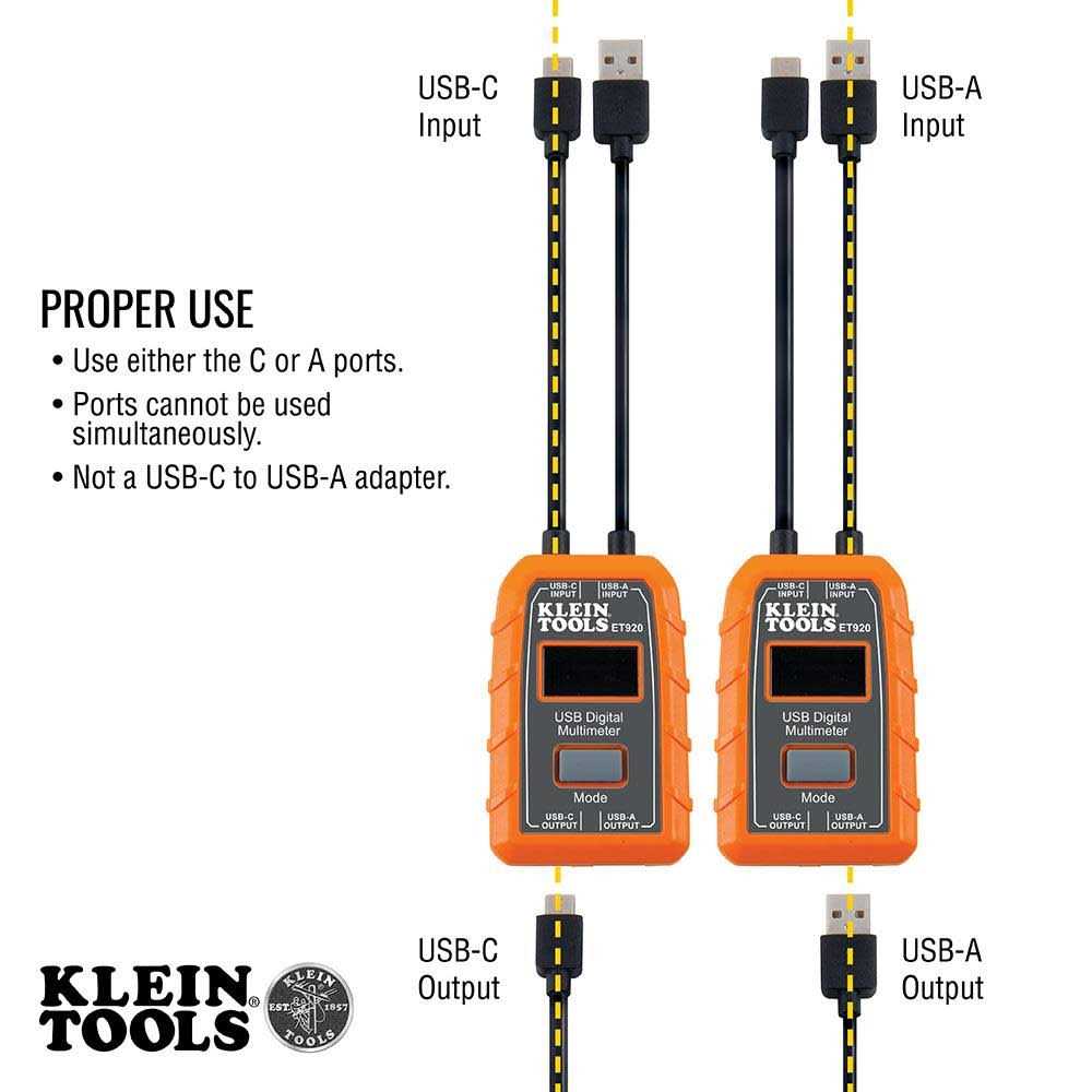 Klein Tools ET920 USB-A and USB-C Digital Meter - Cheap Fitting