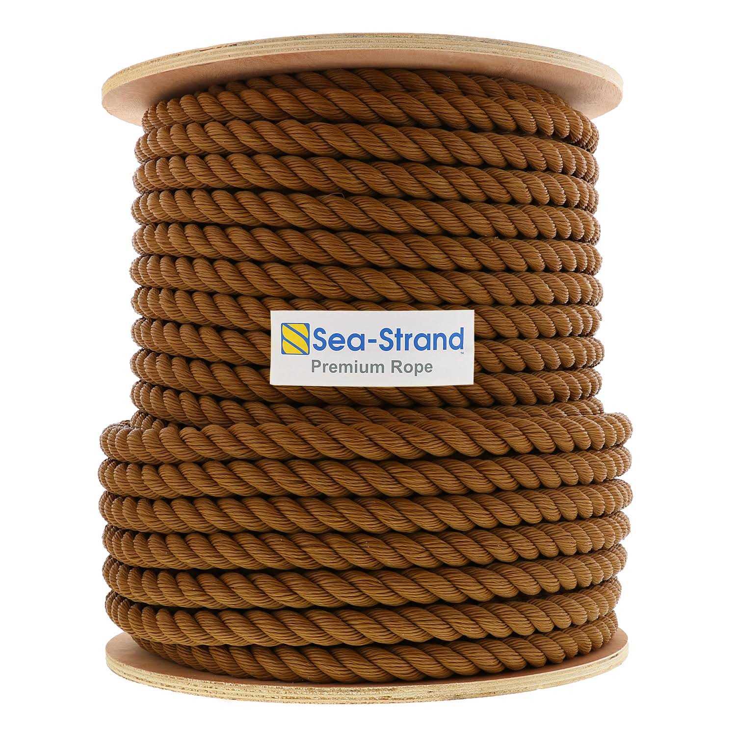 1 x 300′ Reel, Tan, 3-Strand Polypropylene Rope - Cheap Fitting