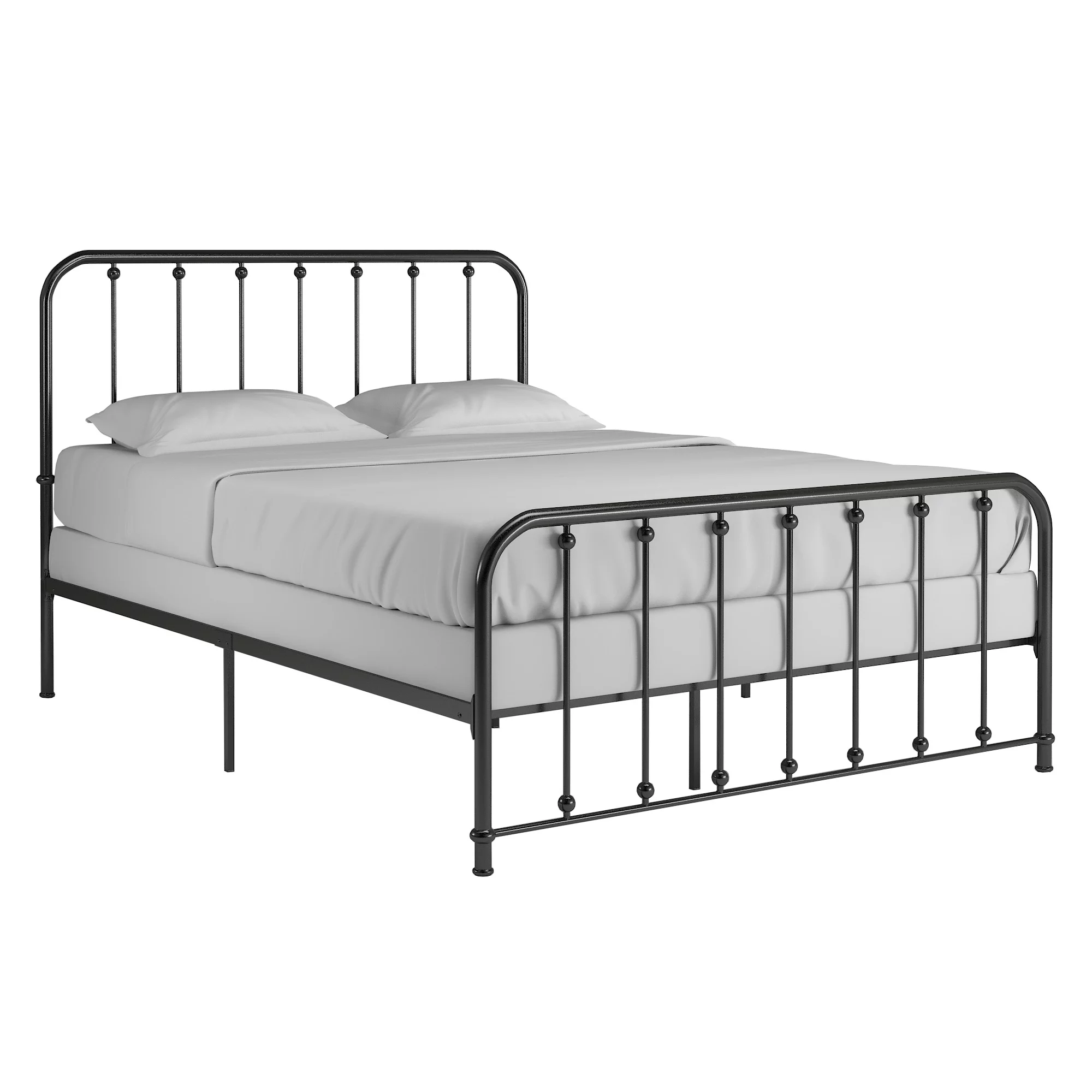 Weston Home Montgomery Spindle Metal Platform Full Bed, White - Cheap Fitting