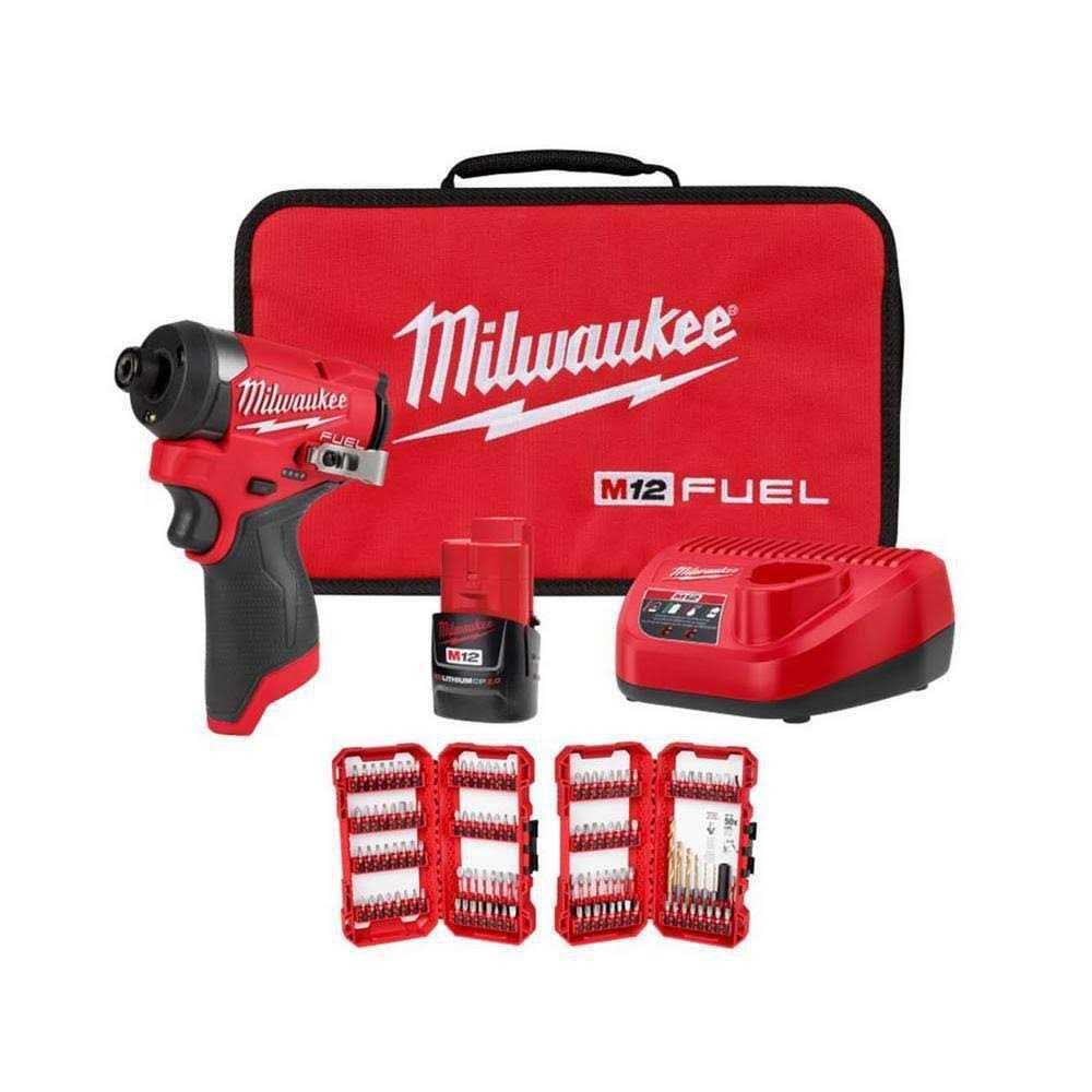 Milwaukee M12 FUEL 12-Volt Lithium-Ion Brushless Cordless 1/4 in. Hex Impact Driver Kit - Cheap Fitting