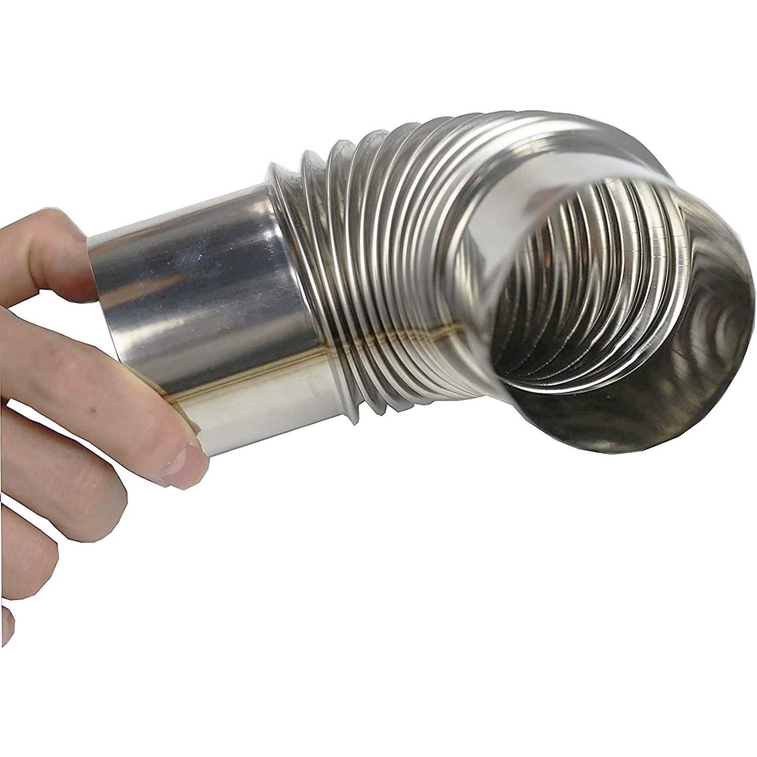 Elbow Pipe 2 PCS 90 Degree Chimney Stainless Steel Flue for Outdoor Camping Wood Stove Diameter 2.36 - Cheap Fitting