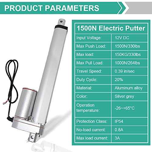 ECO-WORTHY 12V 16 Inch Stroke Linear Actuator 330lbs Maximum Lift with Mounting Brackets - Cheap Fitting