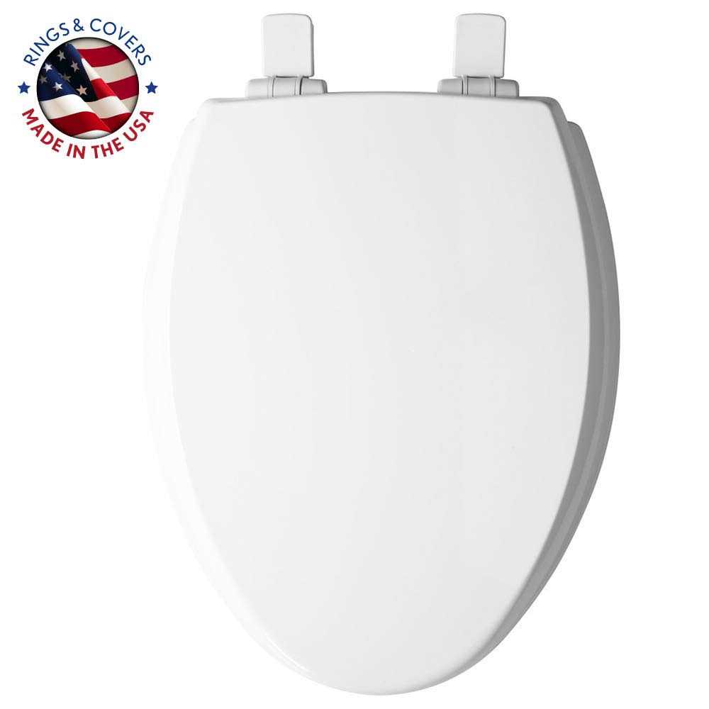 Mayfair Kendall Slow Close Elongated White Enameled Wood Toilet Seat - Cheap Fitting
