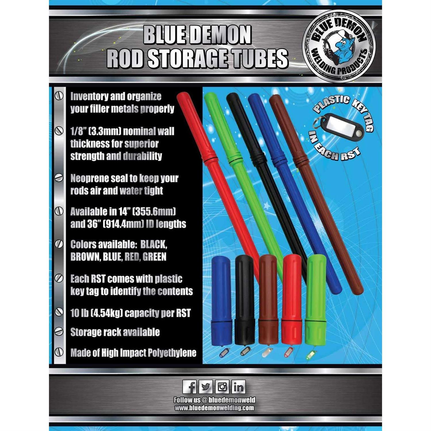 Blue Demon Rod Storage Tube RST-36-BLUE - Cheap Fitting