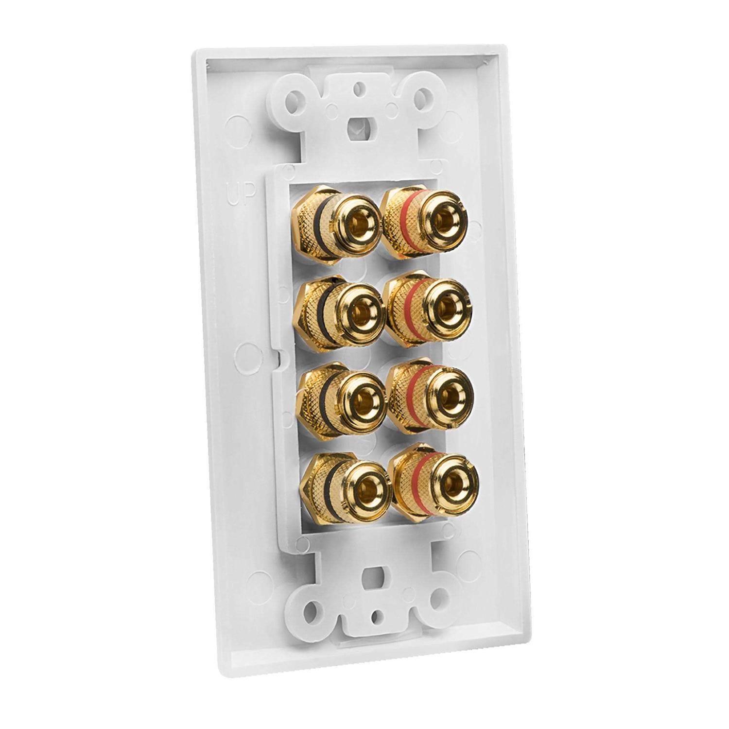 OSD WP8 8 Terminal Decora Speaker Binding Post Wall Plate - Cheap Fitting