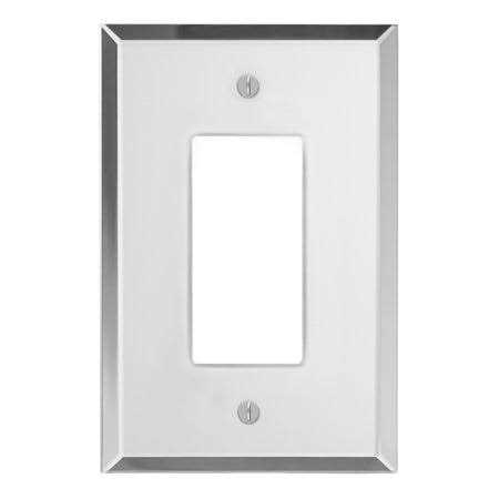 Switch Hits Plain Glass Mirror Outlet Wall Plate 1 Gfi Rocker - Cheap Fitting
