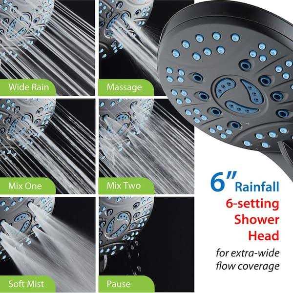 AquaCare Oil Rubbed Bronze Round Rain Shower Head Dual/Combo Shower Head 2.5-GPM Stainless Steel 43338 - Cheap Fitting