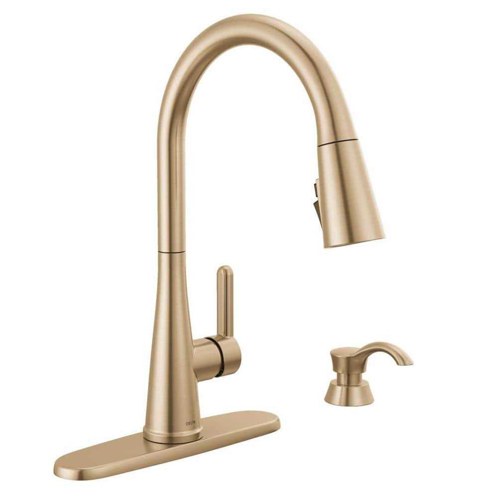 Delta Greydon Single Handle Pull-Down Kitchen Faucet with Soap Dispenser - Cheap Fitting
