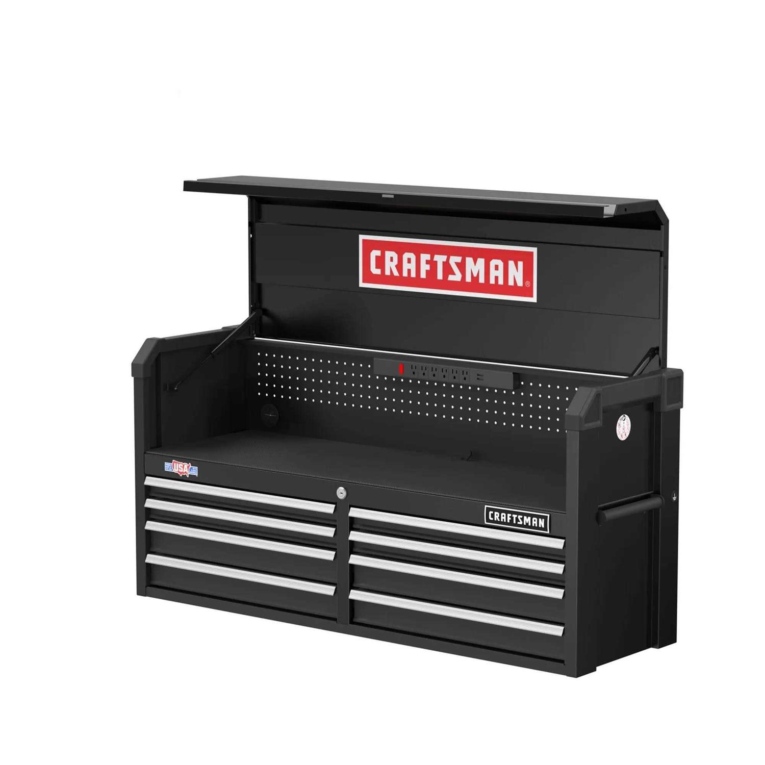 Craftsman S2000 52 in. 8 drawer Steel Tool Chest 24.7 in. H x 16 in. D CMST98272BK - Cheap Fitting