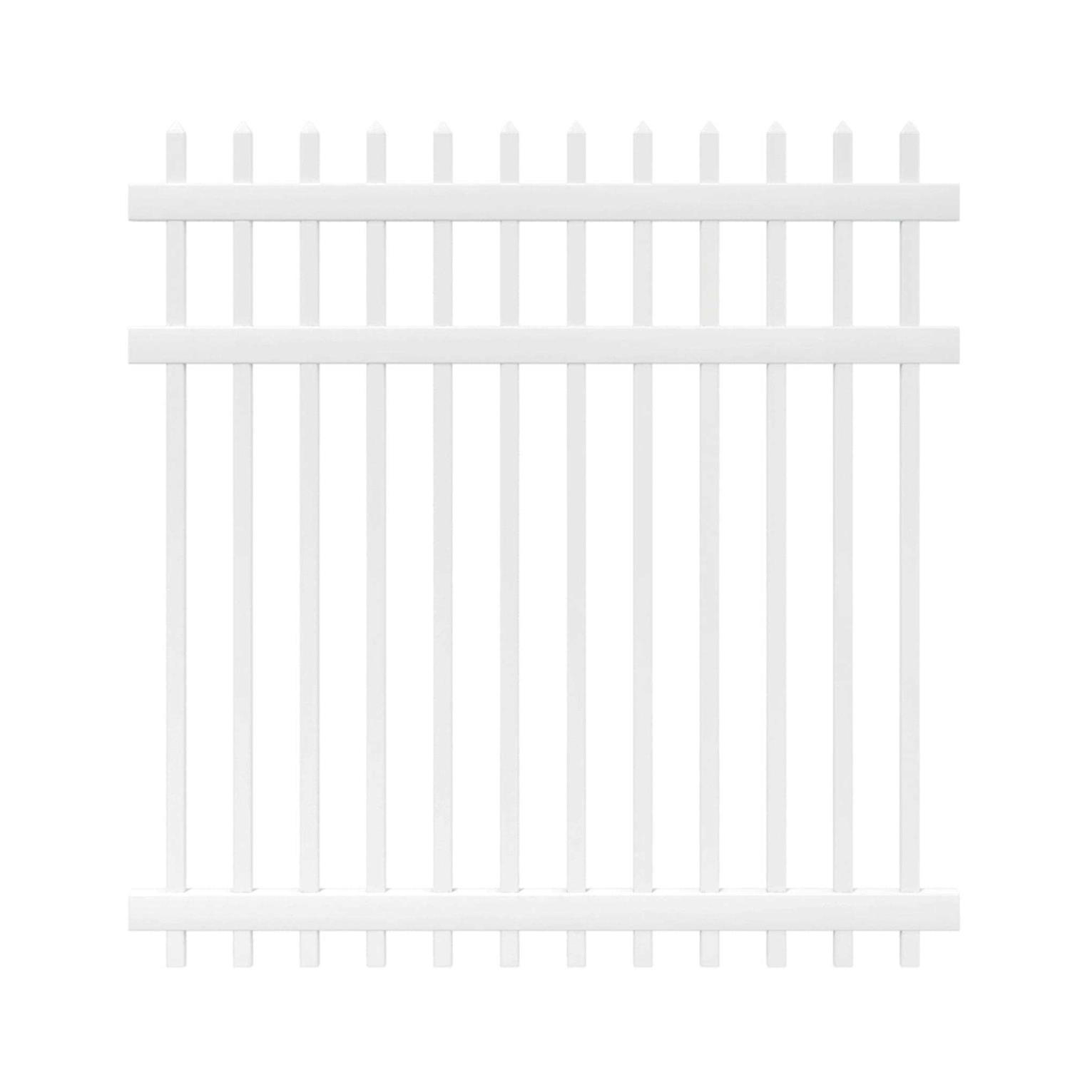 Manchester 6 ft. x 6 ft. White Vinyl Picket Fence Panel Outdoor Essentials 128008 - Cheap Fitting