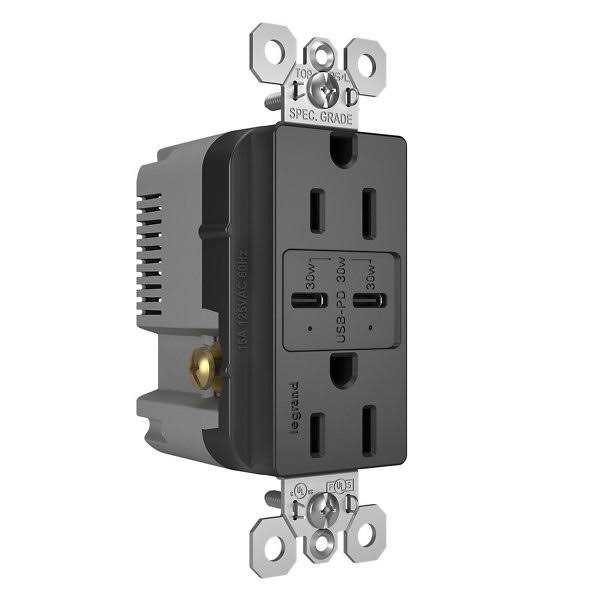 Legrand Radiant R26USBPD 15A Tamper-Resistant Ultra-Fast PLUS Power Delivery USB Type-C/C Outlet - Cheap Fitting